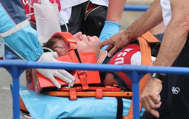 Star American BMX racer Connor Fields carried off on stretcher after crash at Tokyo Olympics